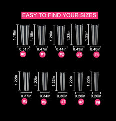 SWETIDY no c curve xl coffin nail tips closeup shows smooth edges for natural-looking extensions