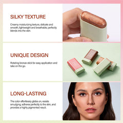 SWETIYOU bronzer stick applied to forehead and nose for soft definition.