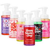 Swiffen Valentine Rose Vanilla foaming soap in a pump bottle for festive washing