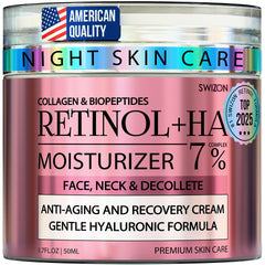 SWIZON Retinol Face Cream jar highlighting premium packaging for daily anti-aging care