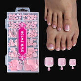 SWRITATSK toe nail tips with French design for natural-looking nails