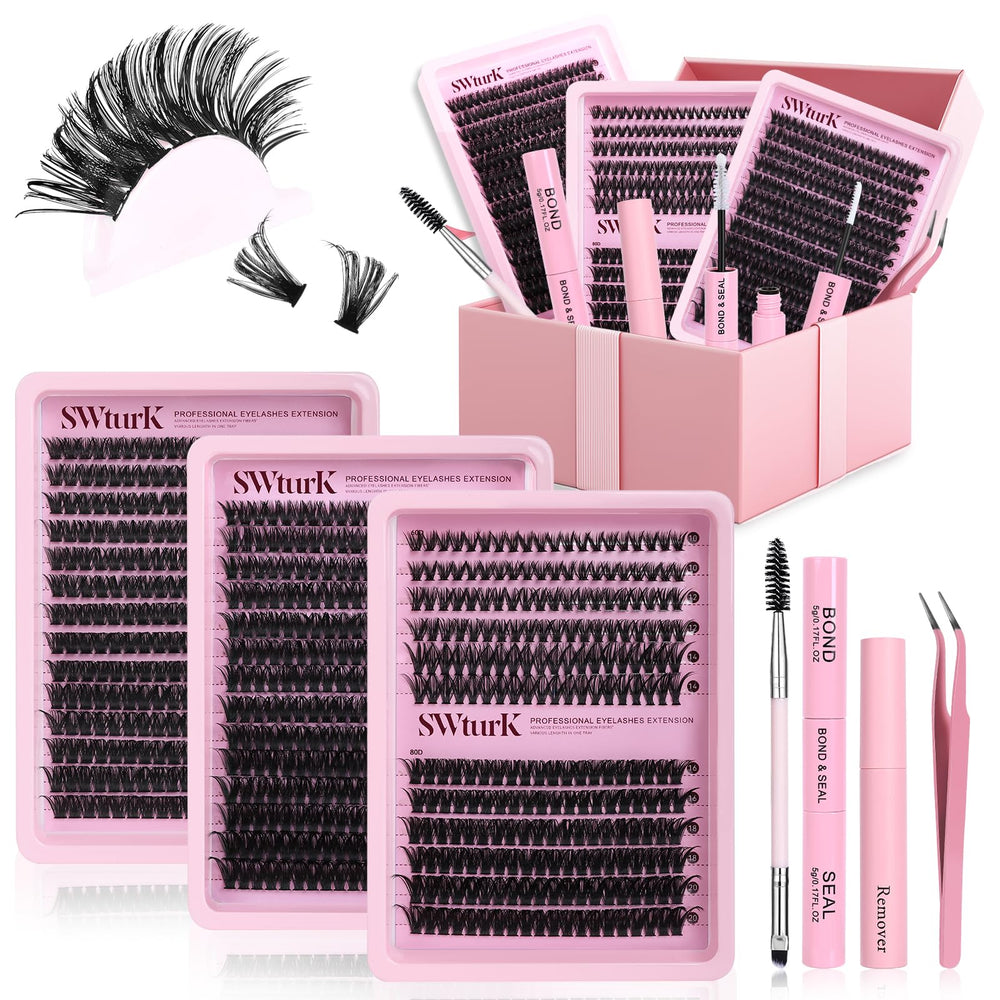 SWTurk lash clusters kit application tweezers for precise placement