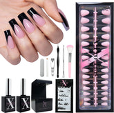 SXC Black Series French Tip nails in box for bold, ready-to-wear looks.