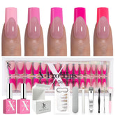 SXC French Tip Pink Series packs: ready-to-apply chic manicure.