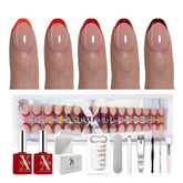 SXC X-Pro Tips French Tip Red Edition almond nails for at-home salon-ready look