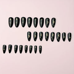 SXTSZJ full-cover nails with gold glitter for party-ready style