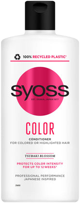Syoss Color Conditioner bottle front showing color protection for dyed hair