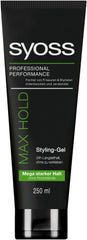 Syoss styling-gel-max-hold offers all-day control with a non-sticky hold for versatile styling.
