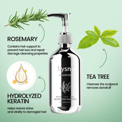 Sysni Rosemary Tea Tree Keratin Shampoo foam lather demonstrates gentle cleansing