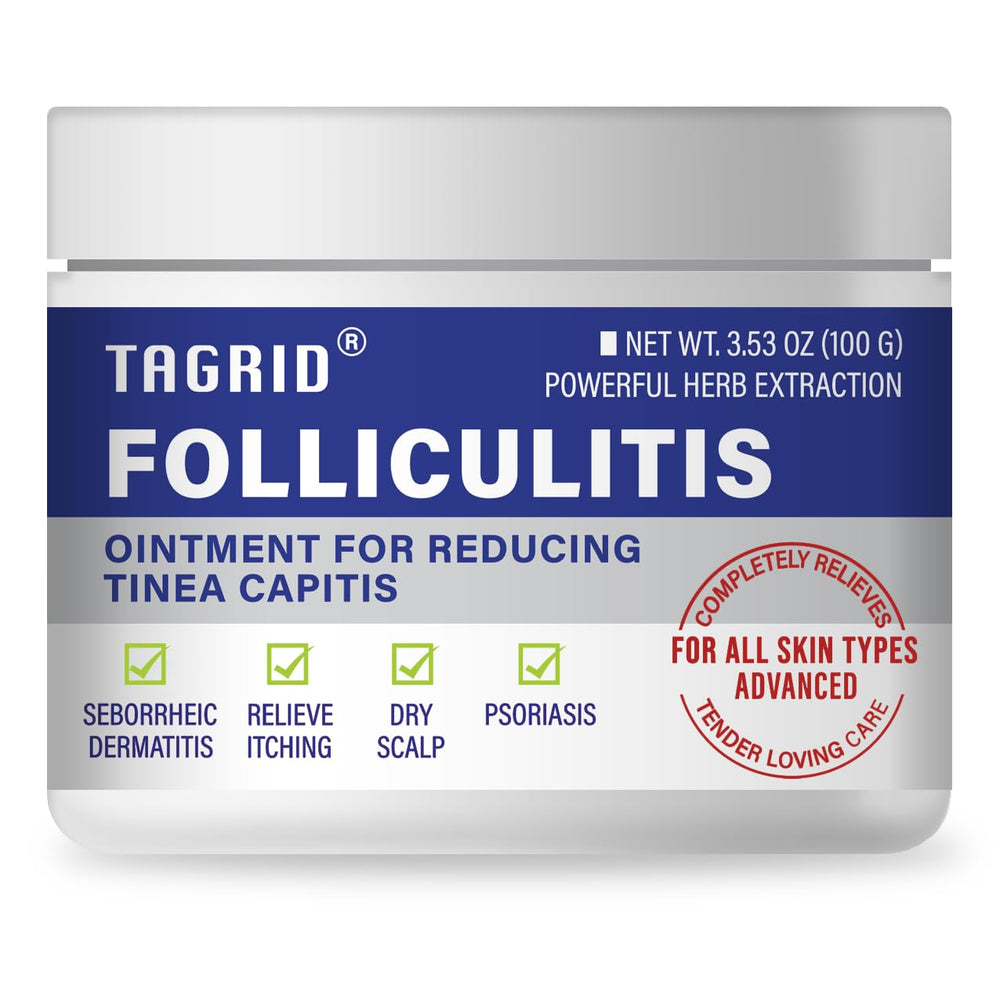 Tagrid Folliculitis Cream bottle for soothing irritated follicles and skin.