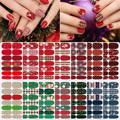TailaiMei Christmas nail wraps collection on nails for festive appeal
