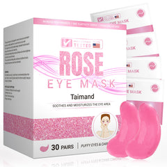 Taimand Rose under-eye patches packaging highlights hygiene-ready sachets for convenience
