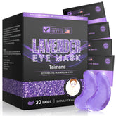 Taimand Lavender Under Eye Patches bottle displays calming eye care benefits.