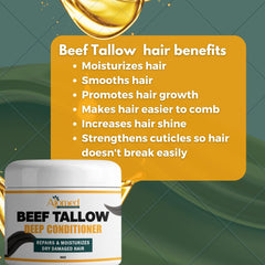 Tallow Deep Conditioner texture-application captures creamy richness for detangling.