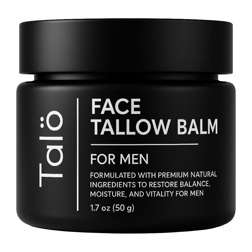 Talö beef tallow moisturizer jar close-up for deep hydration.