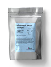 Talsen Chemicals Pure Hyaluronic Acid Powder bottle shown for DIY hydration serums.