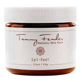 Tammy Fender Epi-Peel facial mask jar close-up, mineral-rich Kaolin clay for refreshed skin.