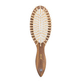 Tan Mujiang hair brush with teak handle for smooth detangling and nourished hair