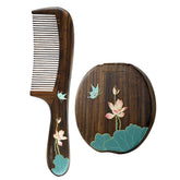 TAN MUJIANG natural wood hair comb with butterfly design for gentle detangling