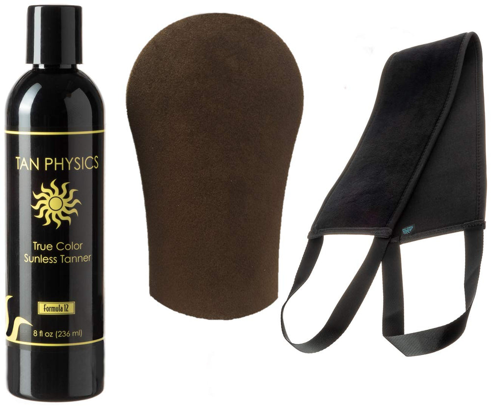 Tan Physics Sunless Tanner 8oz bottle showing natural color balance for a smooth glow.