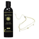 Tan Physics Sunless Tanner 8oz bottle with color-balancing tint for a natural, streak-free glow.