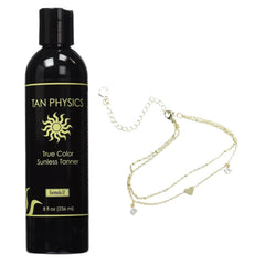 Tan Physics Sunless Tanner 8oz bottle with color-balancing tint for a natural, streak-free glow.