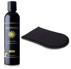 Tan Physics self-tanner bottle delivers a natural, even glow for face and body.