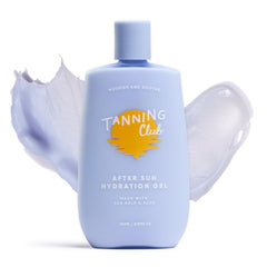 Tanning Club After Sun Gel with aloe vera applying soothing hydration after sun exposure