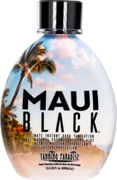 Tanning Paradise Maui Black lotion delivering instant dark bronze glow on skin