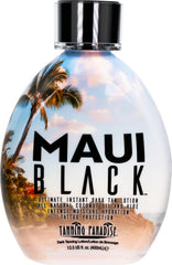 Tanning Paradise Maui Black lotion delivering instant dark bronze glow on skin