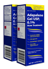 TARO Adapalene Gel 0.1% tube, acne treatment for sensitive skin.