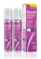 TARO Minoxidil 5% foam bottle ready for daily scalp treatment.