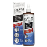 Tarsum extra-strength coal tar shampoo bottle for exfoliation and soothing relief.
