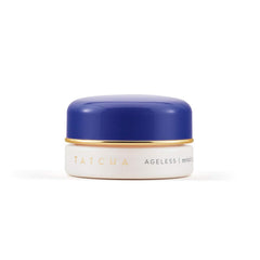 TATCHA Ageless Revitalizing Eye Cream bottle close-up showing hydration.