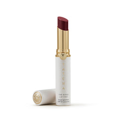TATCHA Kissu Lip Tint Midnight Lily swatch shows buildable color and hydration