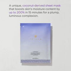 TATCHA Luminous Deep Hydration Mask on skin for instant hydration feel.