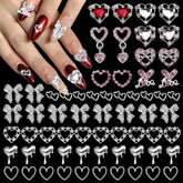 Tatiwoo 64pcs heart nail gems for versatile DIY nails