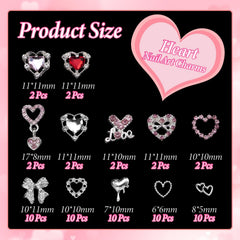 Tatiwoo mixed heart charms collection for unique nail designs