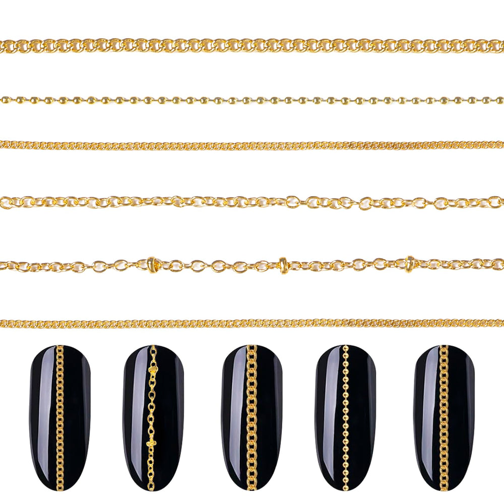 Tatiwoo gold nail chains style 01 for chic DIY nail art and lasting shine