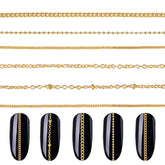 Tatiwoo gold nail chains style 01 for chic DIY nail art and lasting shine