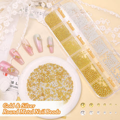 Tatiwoo round beads in mixed sizes for versatile nail art details.