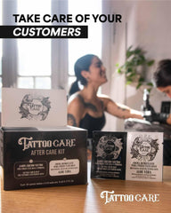 Propolis vitamins A and E and shea butter in Tattoo Care formula.
