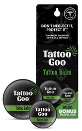 Tattoo Goo Balm Duo tins for convenient home and travel aftercare.