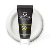 TattooMed Sun Protection SPF50 bottle front view for tattoo color protection on skin