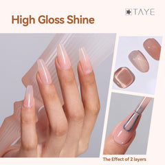 TAYE Easy-glide brush over nails for smooth, even application.