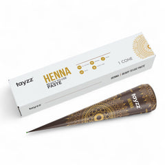 TAYZZ henna paste cone for reddish-brown color and natural conditioning, ideal for spot coloring