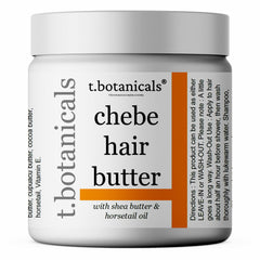 t.botanicals Chebe Hair Butter bottle promotes easy daily hydration and moisture sealing