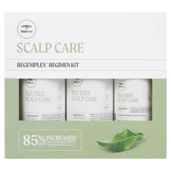 Tea Tree Scalp Care Regeniplex Regimen Kit bottle; promotes a refreshed scalp and fuller-looking hair.