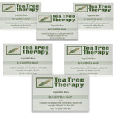 Tea Tree Therapy eucalyptus bar soap in plain view, highlighting the plant-based formula and clean presentation.