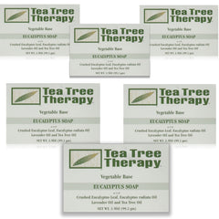 Tea Tree Therapy eucalyptus bar soap in plain view, highlighting the plant-based formula and clean presentation.